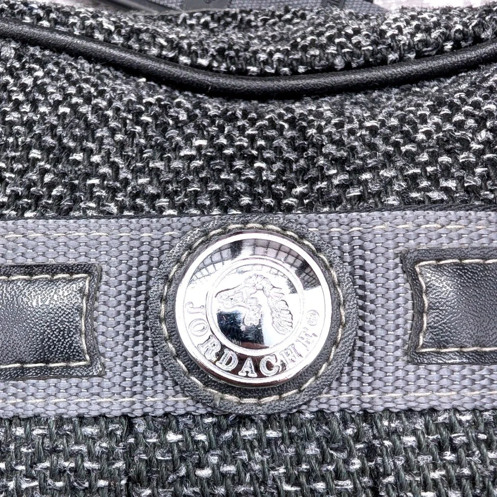Vintage Jordache Messenger Bag Grey Black Woven Travel Laptop Bag Adjustable
